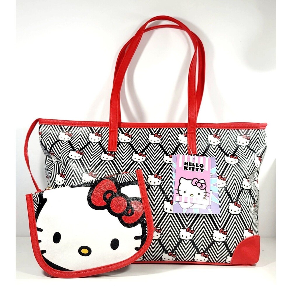 Sanrio Hello Kitty Large Classic Tote Purse Handbag with Coin Purse Red NWT - Picture 3 of 12